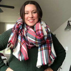 Pretty Plaid Blanket Scarf